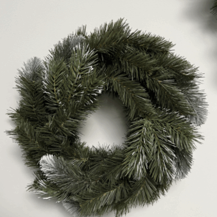 Künstlicher Kranz „Lamia“ – PVC mit Schnee-Effekt, ca. 45cm Durchmesser